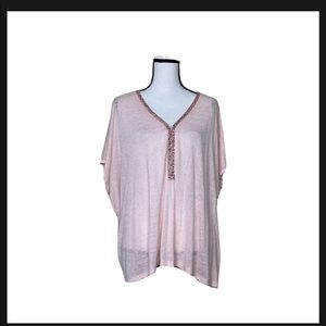 Papillonne Burnt Out Pink Tee Lagenlook Top